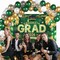 Green & Gold Graduation Decorations Kit 2026 – Class of 2026 Congrats Grad Banner with Balloon Arch Set, Large Backdrop & Party Supplies for High School, College, PhD, and Nursing Graduation